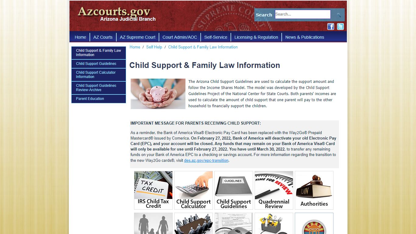 Child Support & Family Law Information - azcourts.gov
